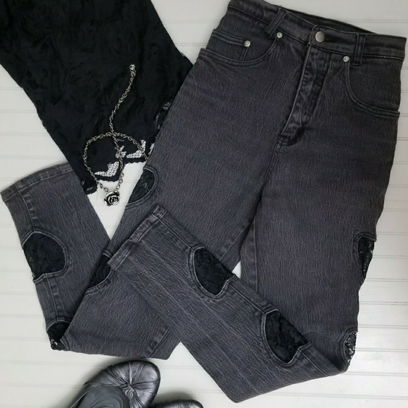 jeans with heart cutouts